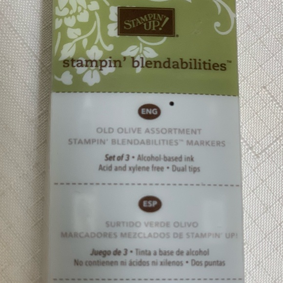 Stampin Up Blendabilities Old Olive Green Assortment Markers Dual Tip Ink 3-Pack - Picture 3 of 7